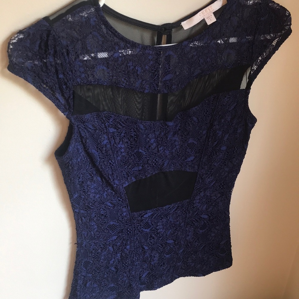 Lace and mesh cut out top